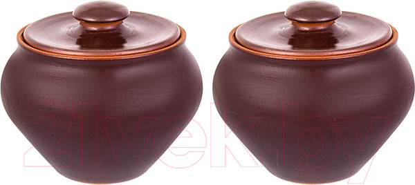 Изображение товара Набор горшочков для запекания Elan Gallery TerraCotta / 570151 (шоколад)