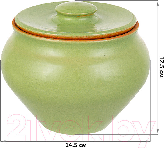 Изображение товара Набор горшочков для запекания Elan Gallery TerraCotta / 570153 (салатовый)