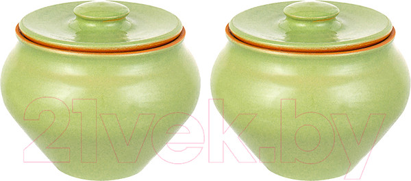 Изображение товара Набор горшочков для запекания Elan Gallery TerraCotta / 570153 (салатовый)