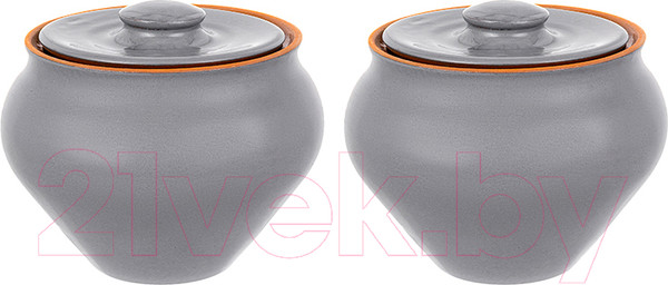 Изображение товара Набор горшочков для запекания Elan Gallery TerraCotta / 570154 (серый)