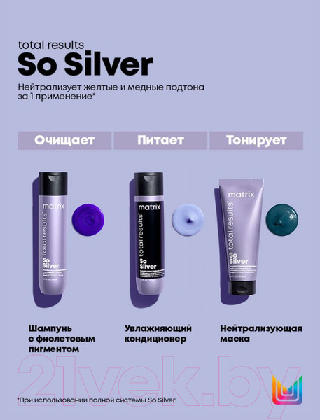 Изображение товара Оттеночный шампунь для волос MATRIX Total Results So Silver (1л)