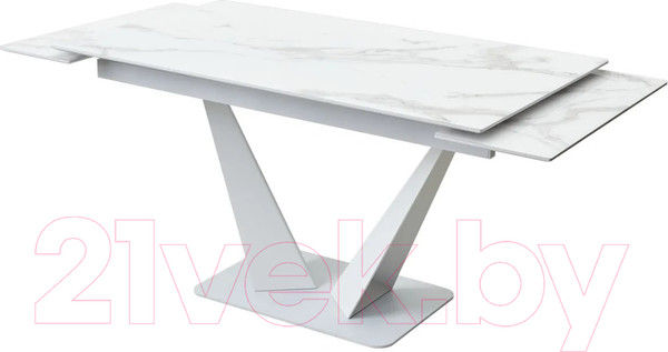 Изображение товара Обеденный стол M-City Ниагара 140 / 480M04462 (белый мрамор/белый)