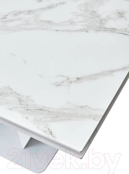 Изображение товара Обеденный стол M-City Ниагара 140 / 480M04462 (белый мрамор/белый)