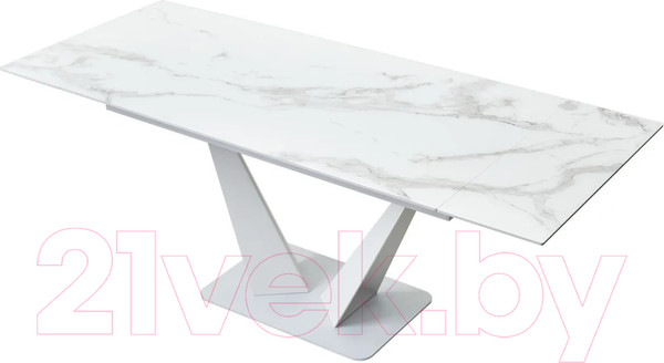 Изображение товара Обеденный стол M-City Ниагара 140 / 480M04462 (белый мрамор/белый)