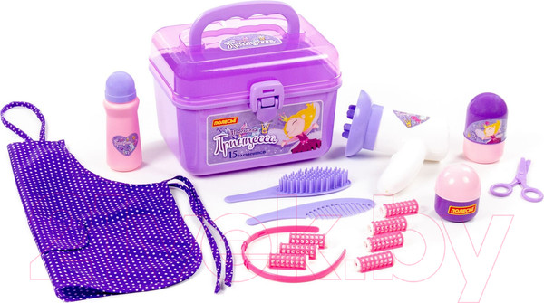 Изображение товара Набор аксессуаров для девочек Полесье Маленькая принцесса №12 в чемоданчике / 92458 (15 элементов)