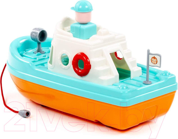 Изображение товара Катер игрушечный Полесье Спасатель / 93851 (бирюзовый)
