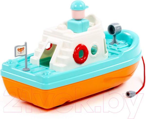 Изображение товара Катер игрушечный Полесье Спасатель / 93851 (бирюзовый)