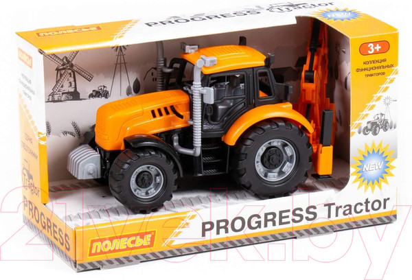 Изображение товара Экскаватор игрушечный Полесье Прогресс инерционный / 91543