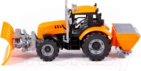 Изображение товара Трактор игрушечный Полесье Прогресс Снегоуборочный инерционный / 91772 (оранжевый)