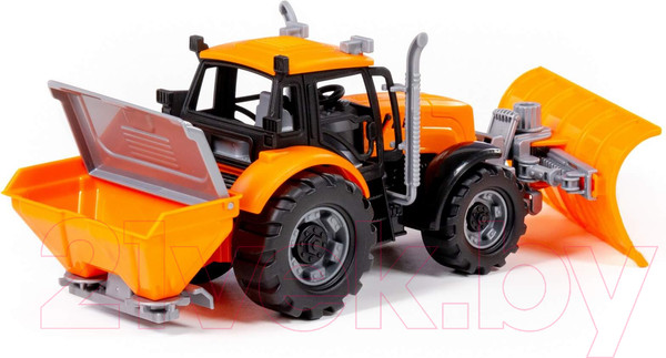 Изображение товара Трактор игрушечный Полесье Прогресс Снегоуборочный инерционный / 91772 (оранжевый)
