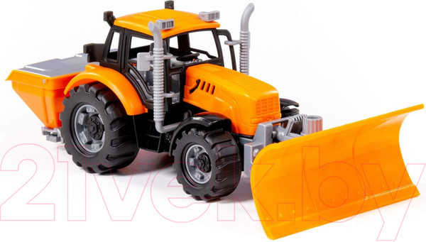 Изображение товара Трактор игрушечный Полесье Прогресс Снегоуборочный инерционный / 91772 (оранжевый)