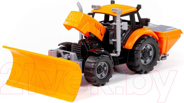 Изображение товара Трактор игрушечный Полесье Прогресс Снегоуборочный инерционный / 91772 (оранжевый)