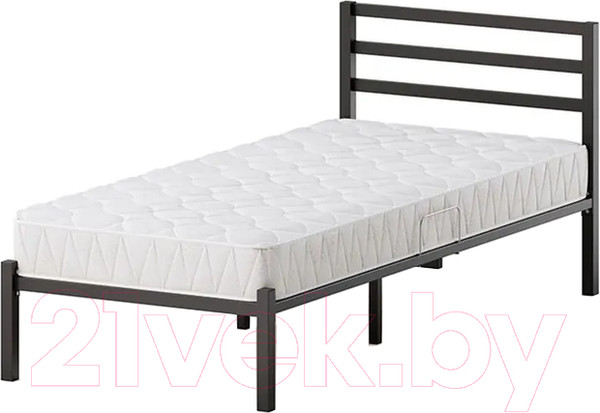 Изображение товара Односпальная кровать Домаклево Сталь 90x200 (черный)