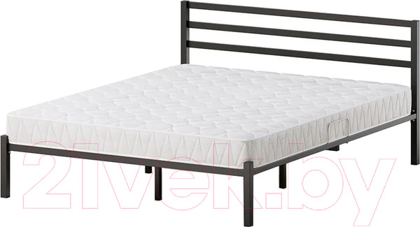 Изображение товара Двуспальная кровать Домаклево Сталь 160x200 (черный)