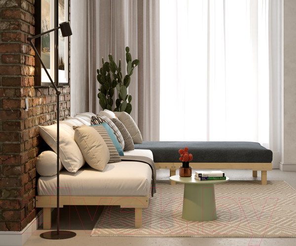 Изображение товара Односпальная кровать Домаклево Канапе 90x200 (береза)