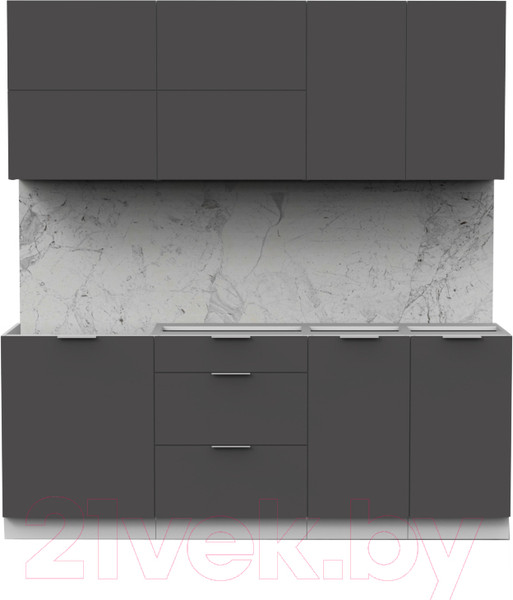 Изображение товара Кухонный гарнитур Интермебель Микс Топ-35 2.0м без столешницы (графит серый)