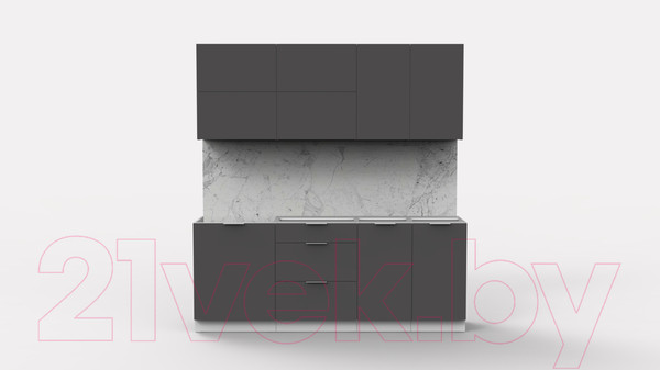 Изображение товара Кухонный гарнитур Интермебель Микс Топ-35 2.0м без столешницы (графит серый)