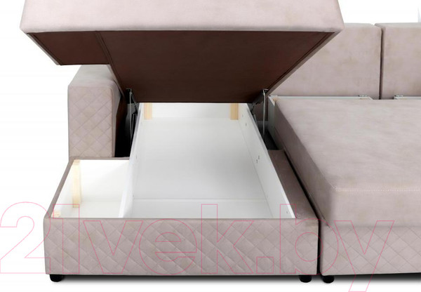 Изображение товара Диван угловой Мебельград Неаполь-2 Стандарт левый (аура темно-бежевый)