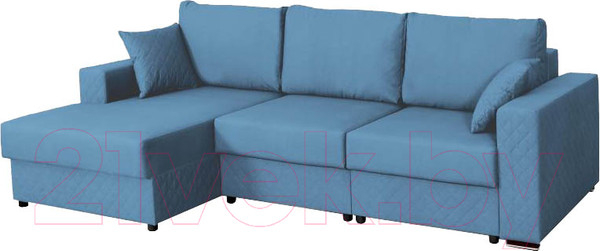 Изображение товара Диван угловой Мебельград Неаполь-2 Стандарт левый (аура голубой)