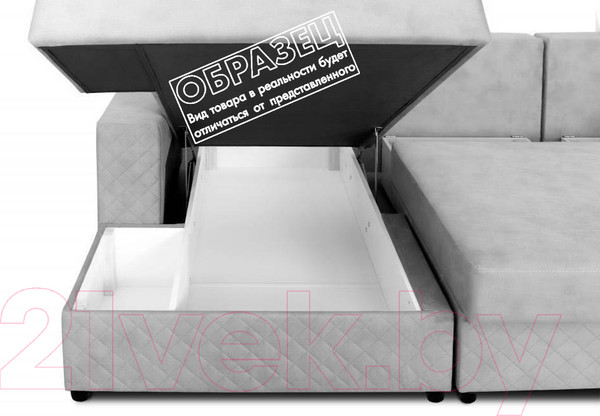 Изображение товара Диван угловой Мебельград Неаполь-2 Стандарт левый (аура голубой)