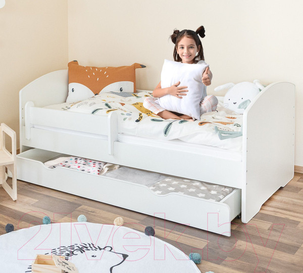 Изображение товара Кровать-тахта детская Мебель детям Комфорт 80x160 Т-80 (белый)