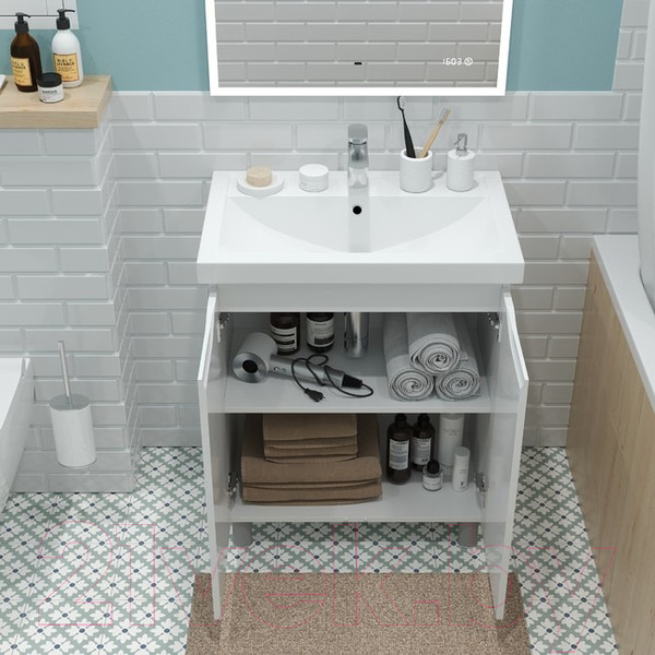 Изображение товара Тумба с умывальником Briz Мальта Фостер 70 / 365 03-02070-06 00 БЕЛ