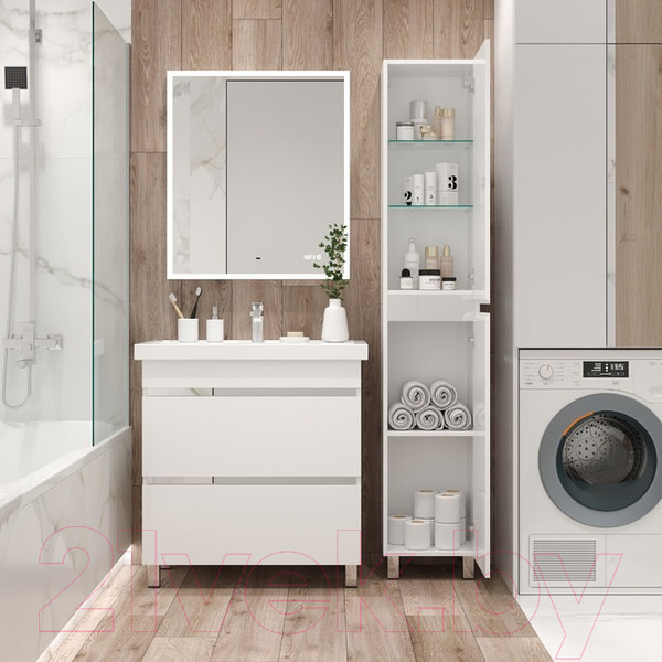 Изображение товара Шкаф-пенал для ванной Briz Элен Классик 35 Левый / 227 04-00035-00 01 БЕЛ