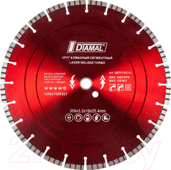 Изображение товара Отрезной диск алмазный Diamal DMTP10S350