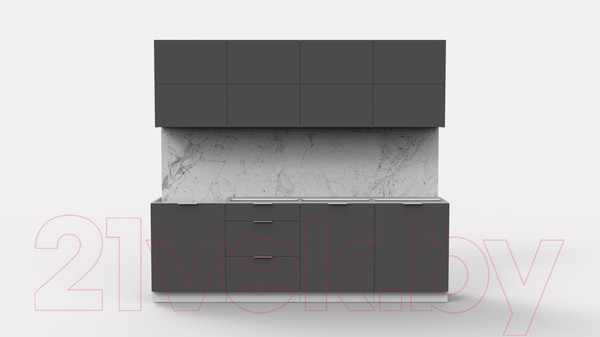 Изображение товара Кухонный гарнитур Интермебель Микс Топ-38 2.4м без столешницы (графит серый)