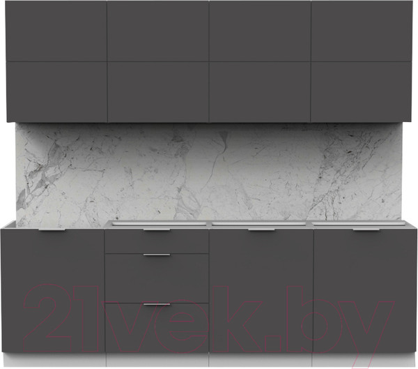 Изображение товара Кухонный гарнитур Интермебель Микс Топ-38 2.4м без столешницы (графит серый)