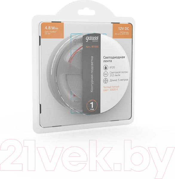 Изображение товара Светодиодная лента Gauss Basic BT005