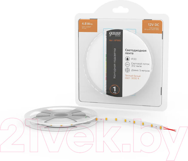 Изображение товара Светодиодная лента Gauss Basic BT005