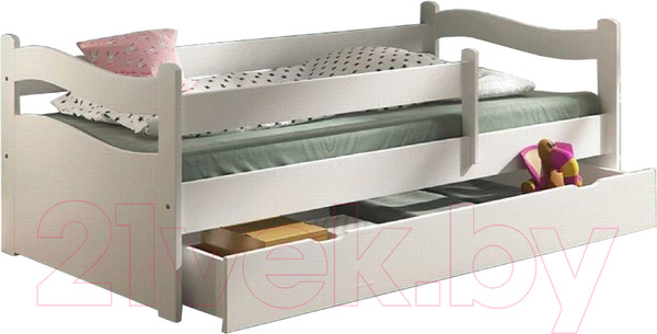 Изображение товара Кровать-тахта детская Мебель детям Волна 80x160 В-80 (белый)