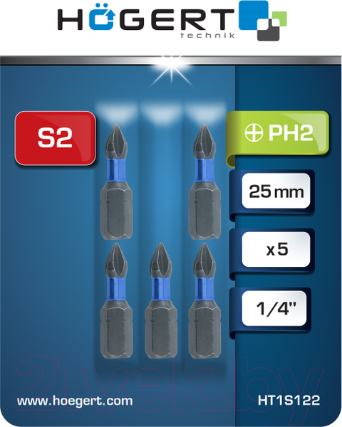 Изображение товара Набор бит Hoegert HT1S122 (5шт)