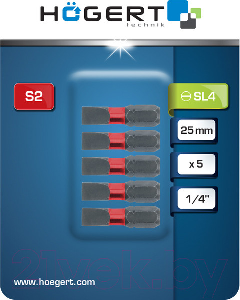Изображение товара Набор бит Hoegert HT1S130 (5шт)
