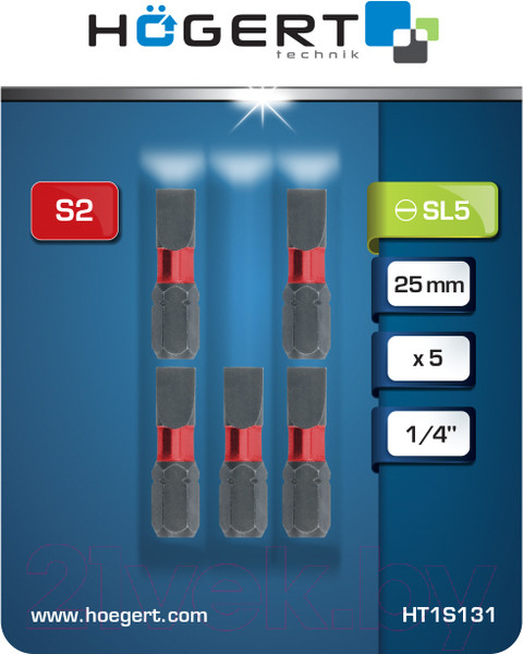 Изображение товара Набор бит Hoegert HT1S131 (5шт)