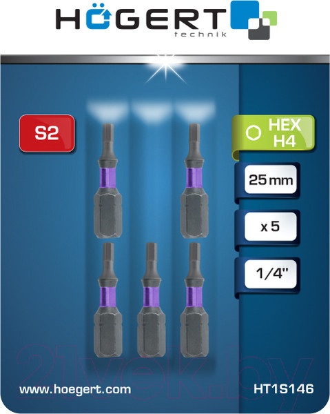 Изображение товара Набор бит Hoegert HT1S146 (5шт)