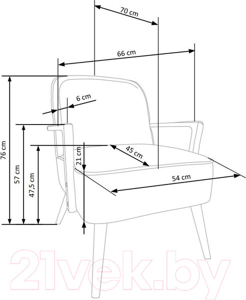 Изображение товара Кресло мягкое Halmar Pastore (светло-серый/светлый орех)