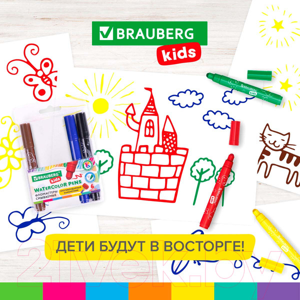 Изображение товара Фломастеры Brauberg Kids / 152178 (6цв)