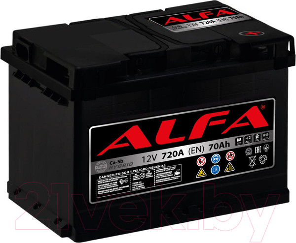 Изображение товара Автомобильный аккумулятор ALFA battery Hybrid R (70 А/ч)