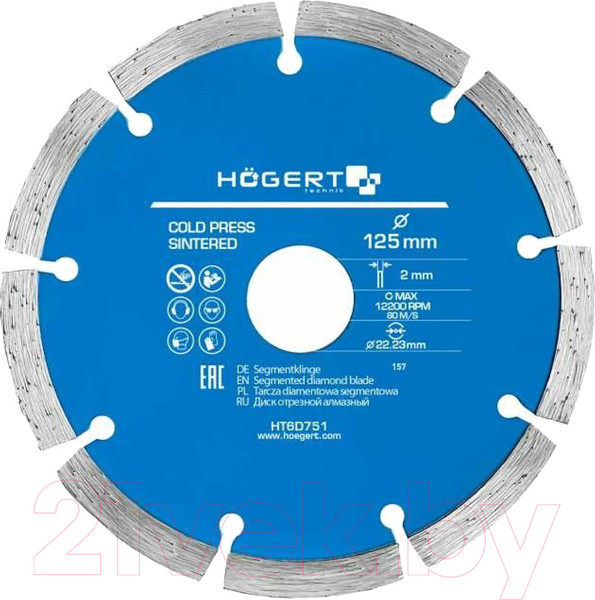Изображение товара Отрезной диск алмазный Hoegert HT6D751