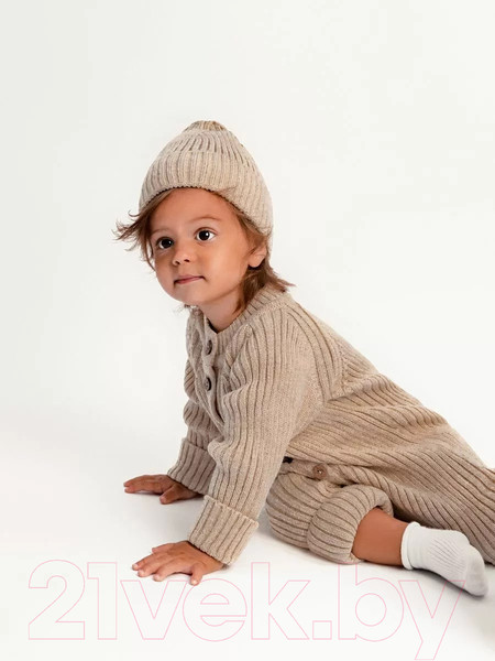 Изображение товара Комбинезон для малышей Amarobaby Pure Love Tot / AB-OD22-PLT5/03-68 (бежевый, р. 68)