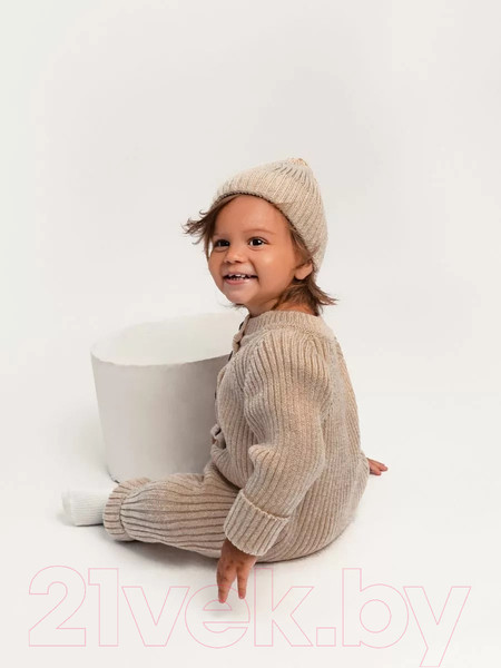 Изображение товара Комбинезон для малышей Amarobaby Pure Love Tot / AB-OD22-PLT5/03-68 (бежевый, р. 68)
