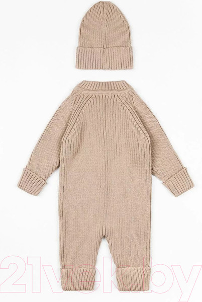Изображение товара Комбинезон для малышей Amarobaby Pure Love Tot / AB-OD22-PLT5/03-68 (бежевый, р. 68)
