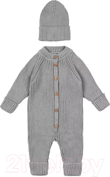 Изображение товара Комбинезон для малышей Amarobaby Pure Love Tot / AB-OD22-PLT5/11-80 (серый, р. 80)