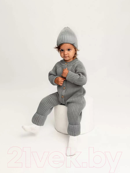 Изображение товара Комбинезон для малышей Amarobaby Pure Love Tot / AB-OD22-PLT5/11-80 (серый, р. 80)