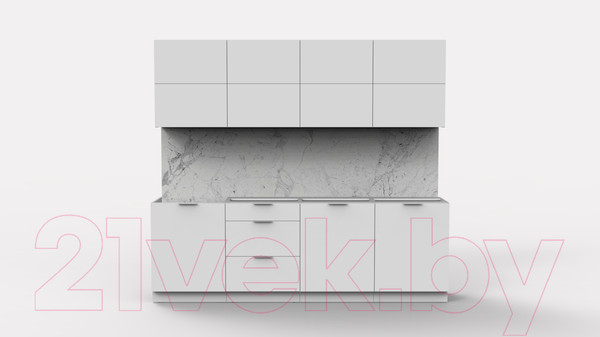 Изображение товара Кухонный гарнитур Интермебель Микс Топ-38 2.4м без столешницы (белый премиум)