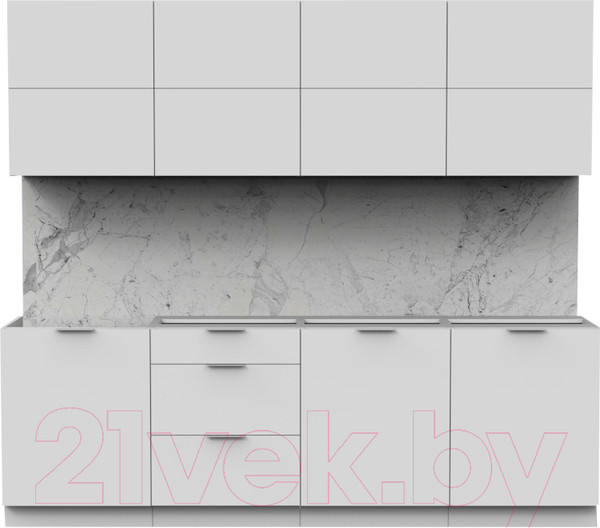 Изображение товара Кухонный гарнитур Интермебель Микс Топ-38 2.4м без столешницы (белый премиум)