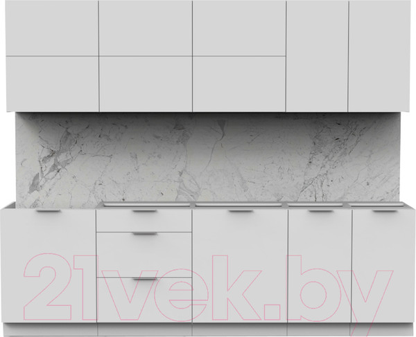 Изображение товара Кухонный гарнитур Интермебель Микс Топ-39 2.6м без столешницы (белый премиум)