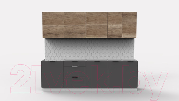 Изображение товара Кухонный гарнитур Интермебель Микс Топ-39 2.6м без столешницы (дуб каньон/графит серый)